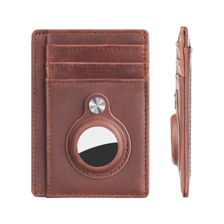 TUDETIC Cartera tarjetero con soporte AirTag - Mantén tus objetos de valor seguros y localizados TUD-WAT-NEGRVAR