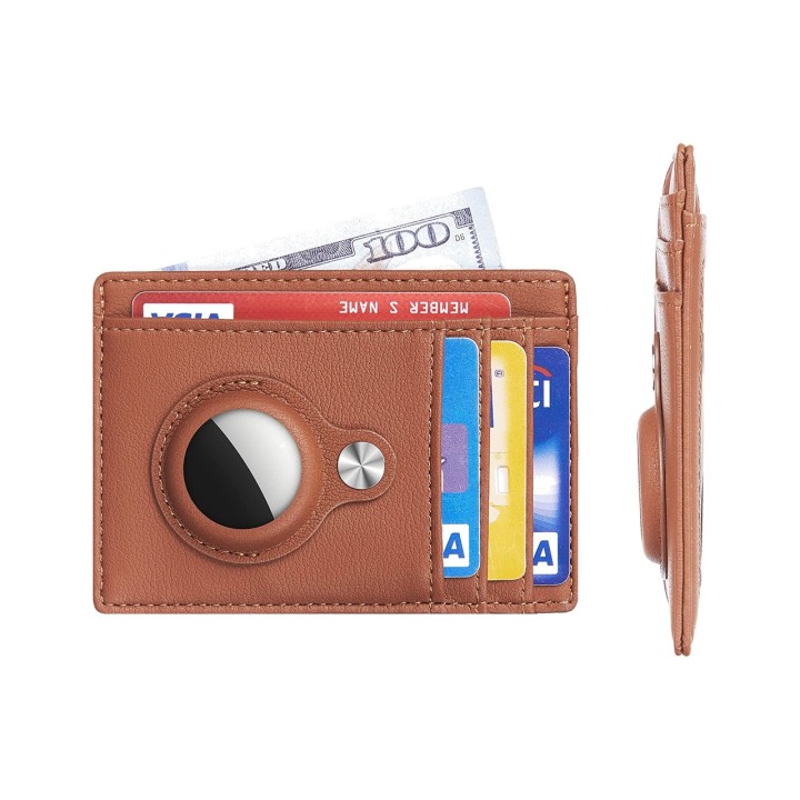 TUDETIC Cartera tarjetero con soporte AirTag - Mantén tus objetos de valor seguros y localizados TUD-WAT-NEGRVAR