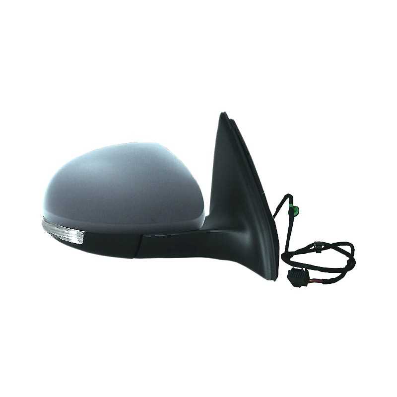 Complete right rearview mirror ec convex thermal primed folding flashing light f