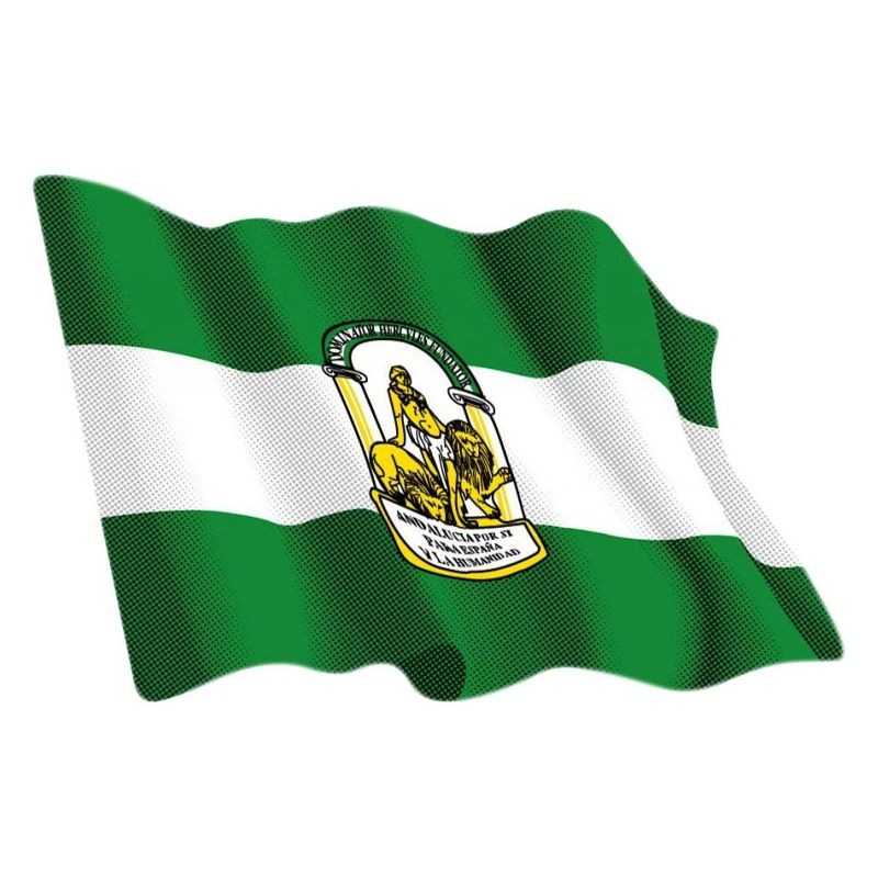 FASEBA Pegatina adhesivo bandera ondeante Andalucía 6X8 CM 01061