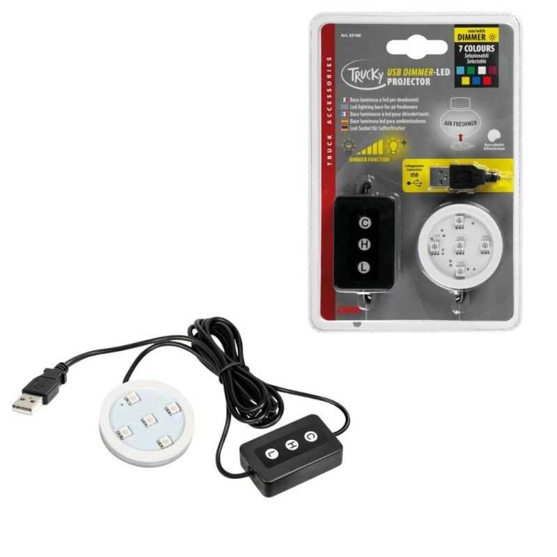 LAMPA Luminous base with attenuator for air freshener (7 colours) LED USB TRUCKY LAM35188