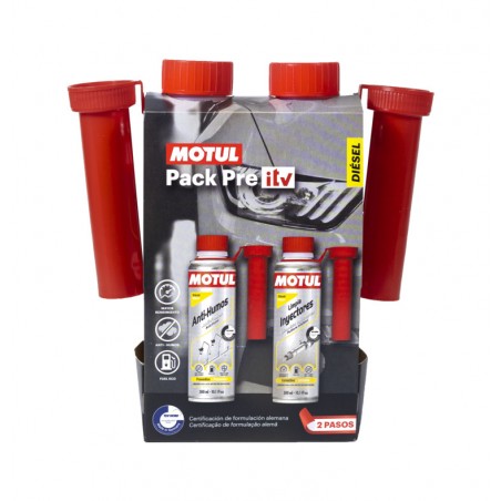 MOTUL Pack anti-humos + aditivo limpiador inyectores diesel PRE ITV 2X300 ML (6UD) 111259