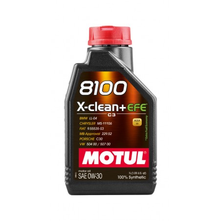 MOTUL Synthetic car engine lubricant oil 8100 X-CLEAN+ EFE 0W30 1L (12UD) 111657