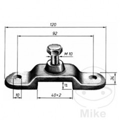 Pole support with screw 10X40 MM 10X25 338.68.85