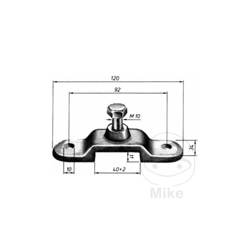 Pole support with screw 10X40 MM 10X25 338.68.85