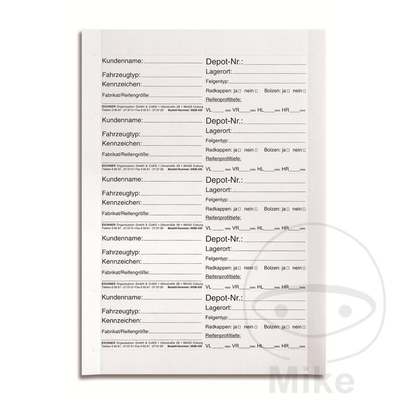 EICHNER Pack 150 etiquetas para rueda de remolque 298.00.14