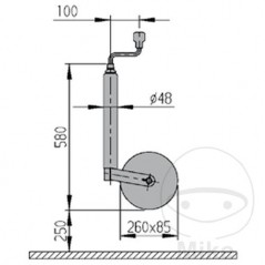 AL-KO Sheet steel rim support wheel 48 MM 260X85 338.00.22