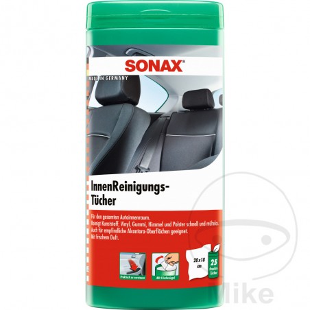 SONAX Box of 25 wet car interior cleaning wipes 556.75.57