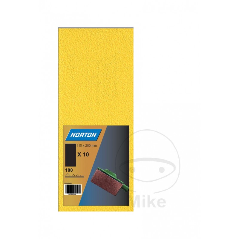 NORTON Pack 10 tiras papel de lija SB K180 115X280 MM G131F 564.14.44