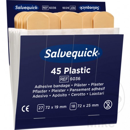 SALVEQUICK Pack of 45 first aid plastic strips 228.00.29