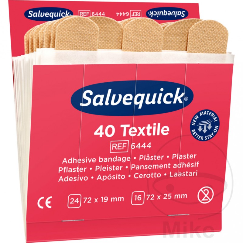 SALVEQUICK Pack 40 tiritas de tela primeros auxilios 228.00.30