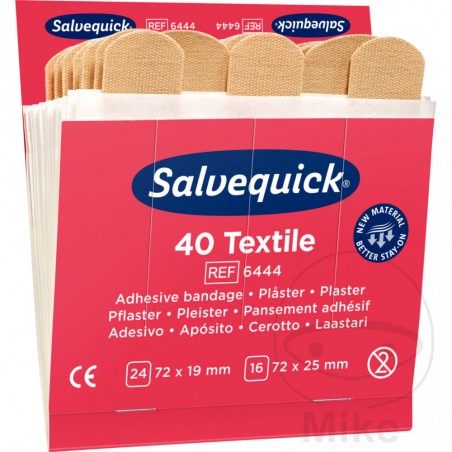 SALVEQUICK Pack of 40 first aid cloth strips 228.00.30