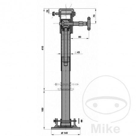 Pie de apoyo cincado giratorio para remolque VK45MM 338.04.46