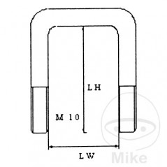 boat trailer u fixing bolt M10 LH60 X LW82 MM 338.08.62