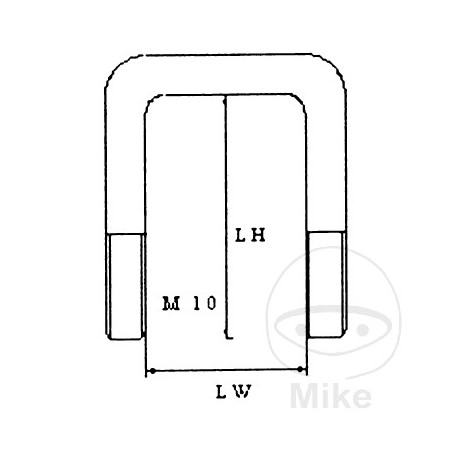 boat trailer u fixing bolt M10 LH60 X LW82 MM 338.08.62