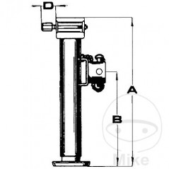 Pie de apoyo con conexión hexagonal para remolque VK60MM 400 MM 338.15.97