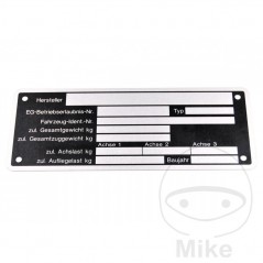 German trailer identification plate 150 X 58 MM 205.11.42