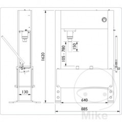 AC HYDRAULIC Prensa de taller hidraulica 20 TO PJ20H 617.23.65
