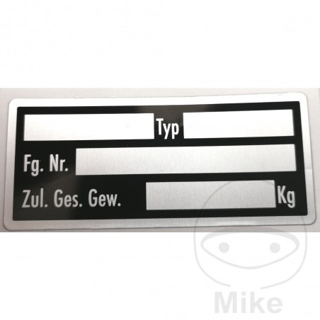 german self-adhesive nameplate