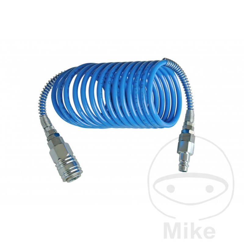 Compressed air spiral hose with coupling and nipple PA 12X10 7.5 M 656.01.89