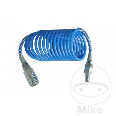 Compressed air spiral hose with coupling and nipple PA 12X10 7.5 M 656.01.89