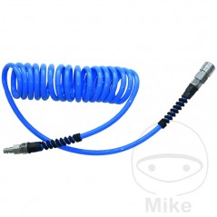 Compressed air spiral hose with coupling and nipple PU 12X8 7.5 M 656.02.21