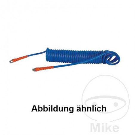 Manguera en espiral de aire comprimido con boquilla PU 12X8 7.5 M 656.23.83