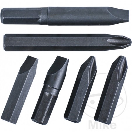 Set of 6 manual impact wrench bits 632.12.36