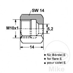 Tuerca de racor M10 X 1 E 5.20 MM 4421533