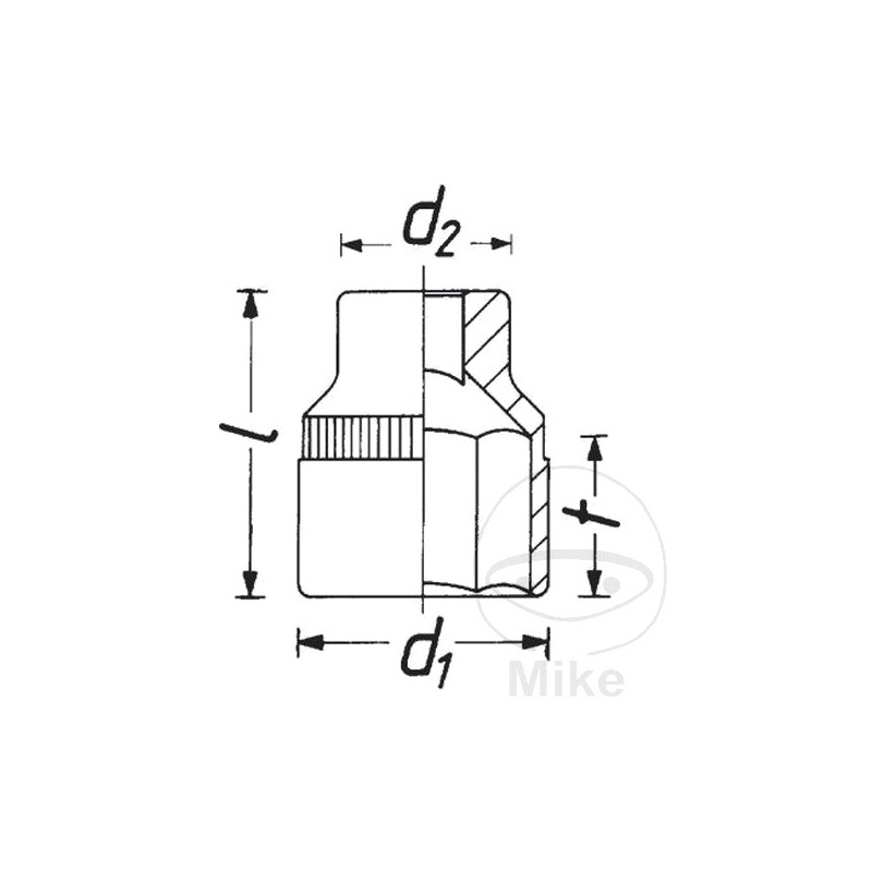 HAZET Llave de vaso bihexagonal 3/4 32 MM 58 605.79.39