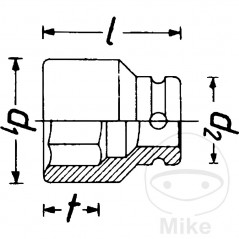 HAZET Vaso impacto para destornillador con perfil especial 1/2 21 MM 617.03.79
