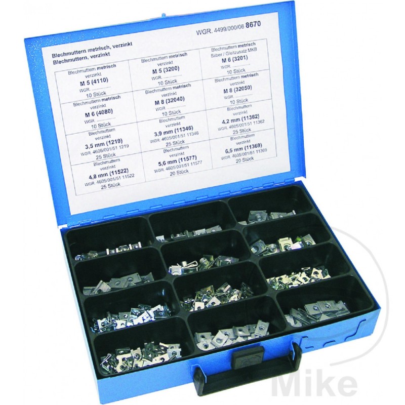DRESSELHAUS Assorted box of 200 metal bodywork nuts 8670 479.22.97