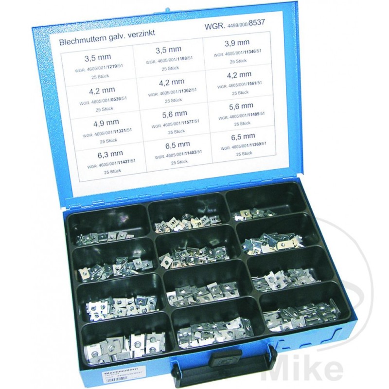 DRESSELHAUS Caja surtida 300 tuercas metálicas carrocería 8537 483.90.07