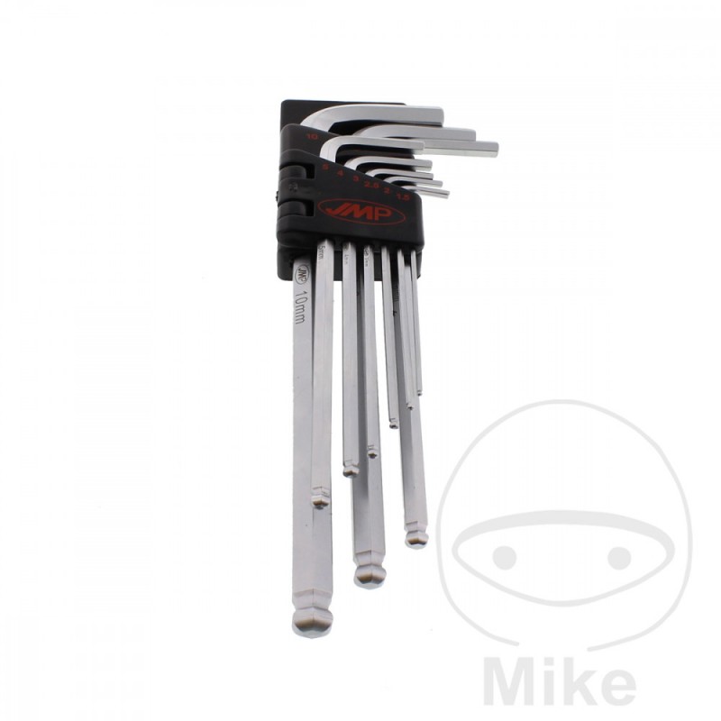 JMP Juego 9 destornilladores allen acodados cabeza esférica 1.5-10.0 MM 632.00.56