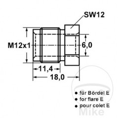 ATE Tornillo de unión M12X1 E 6 MM MQ 401 4420741