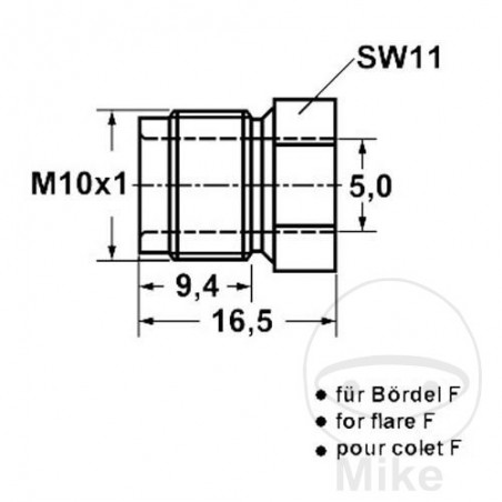 ATE Union screw M10X1 F 5 MM 4421053