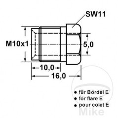 ATE Tornillo de unión M10X1 E 5 MM 4421061