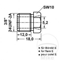 ATE Union screw 3/8 E 4.90 MM 4421483