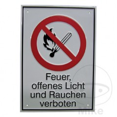 German "no smoking" aluminum sign 131X185 MM 205.11.67