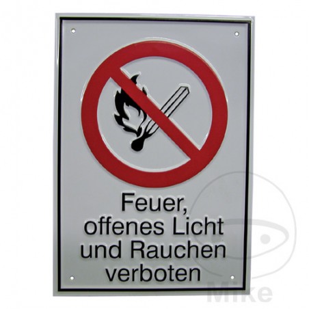 German "no smoking" aluminum sign 131X185 MM 205.11.67