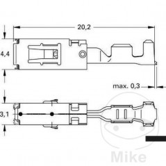 HERTH+BUSS Conector de cable hembra enchufe plano 1.0-2.5 2.8 MM (50UD) 158.06.74