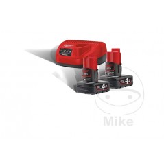 MILWAUKEE Set de arranque batería + 2 baterías 12V 2X 4.0AHR 685.03.30