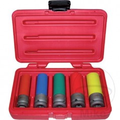 JMP Set of 5 coated hexagonal impact socket wrenches 1/2 15-17-19-21-22 MM 605.15.93