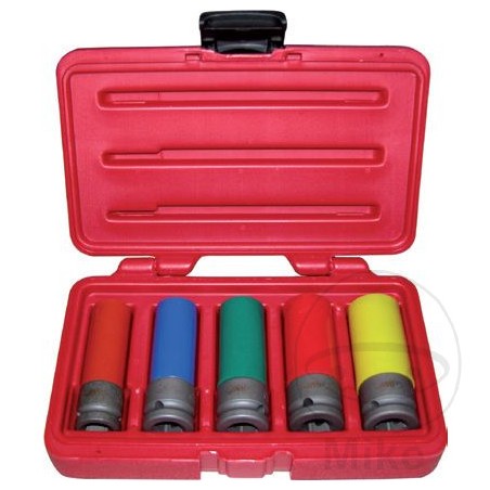 JMP Juego 5 llaves de vaso impacto hexagonal revestido 1/2 15-17-19-21-22 MM 605.15.93