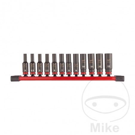 MILWAUKEE Juego 12 llaves de vaso impacto hexagonal 1/4" 6050834