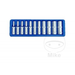 Set of 11 hexagonal socket wrenches 1/4 4-13 MM 605.02.07