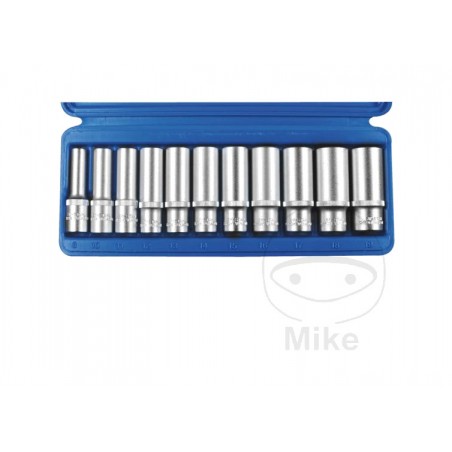 Juego 11 laves de vaso hexagonales 3/8 64 MM 8-19 605.02.15