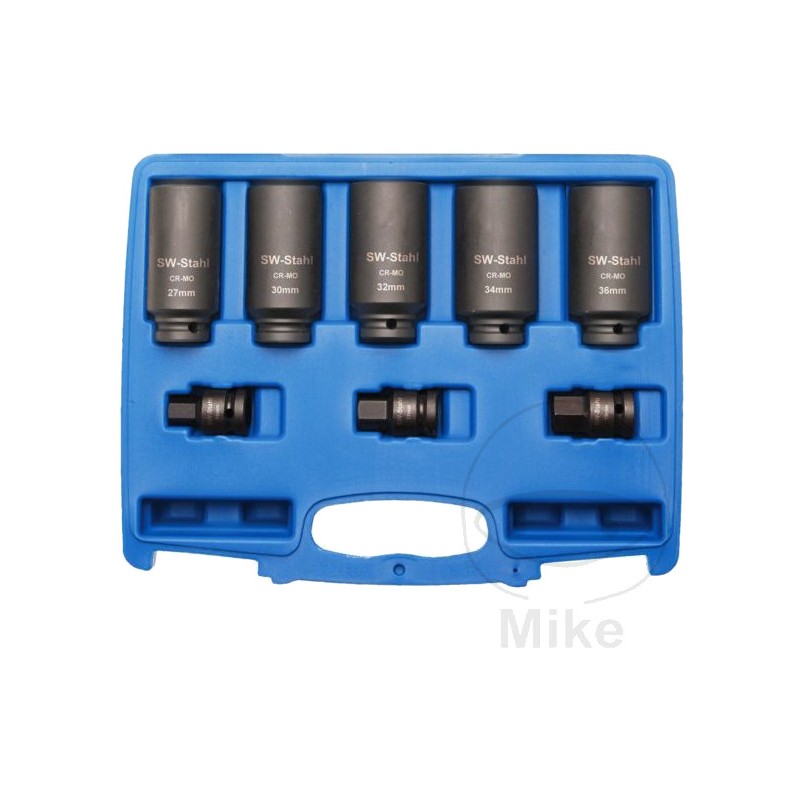 JMP Set of 8 bihexagonal impact socket wrenches 3/4 605.05.51