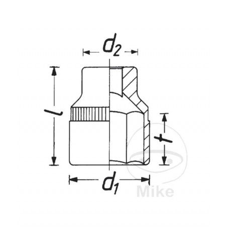HAZET Llave de vaso bihexagonal 3/4 55 MM 67 605.80.36