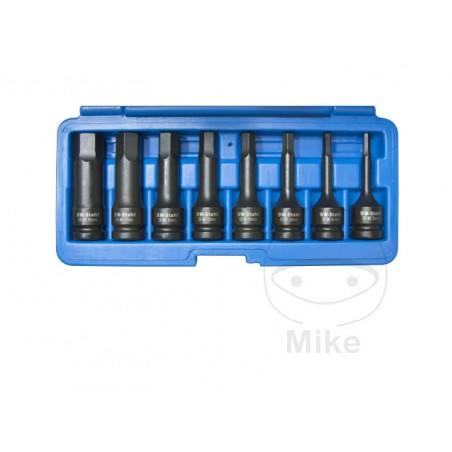 Set of 8 reinforced allen screwdriver bits 75 MM 5-19 605.96.46